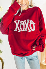 Racing Red XOXO Print Drop Sleeve Pullover Sweatshirt