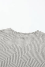 Gray 2Pcs Solid Textured Drawstring Shorts Set