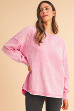 Orchid Petal Mineral Wash Drop Shoulder Oversized Sweatshirt