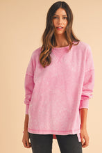 Orchid Petal Mineral Wash Drop Shoulder Oversized Sweatshirt