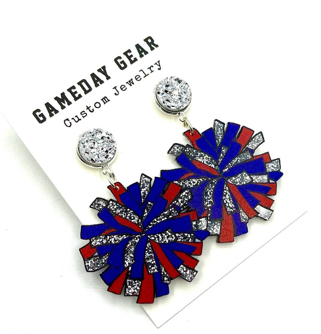 Cora's Den - Cheer Pom Earrings: Custom