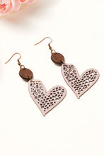 Light Pink Valentine Hollow Out Love Heart Dangle Earrings