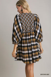 Babydoll Plaid Dress