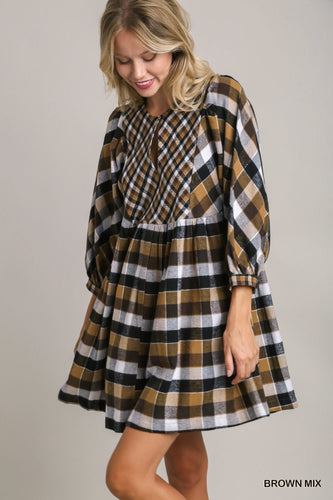 Babydoll Plaid Dress