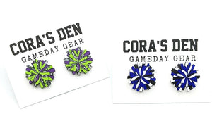 Cora's Den - Cheer Pom Earrings: Custom