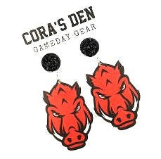 Cora's Den - Arkansas Razorback Earrings: Set of 3