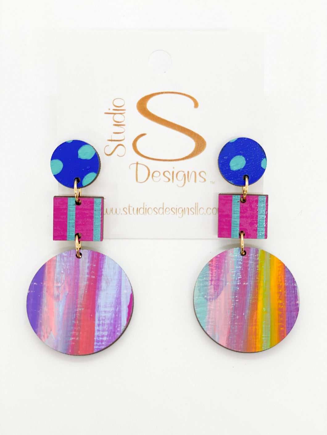 Studio S Designs - Odessa Earrings-Blue Aqua Magenta