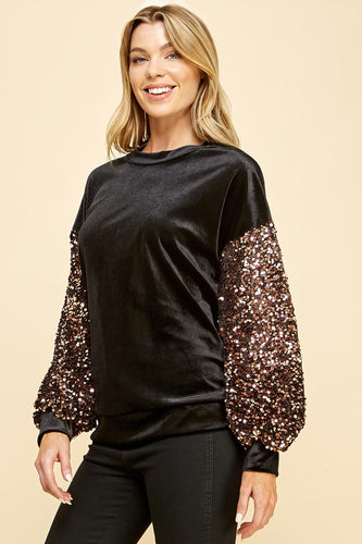 Velvet Sequin Top