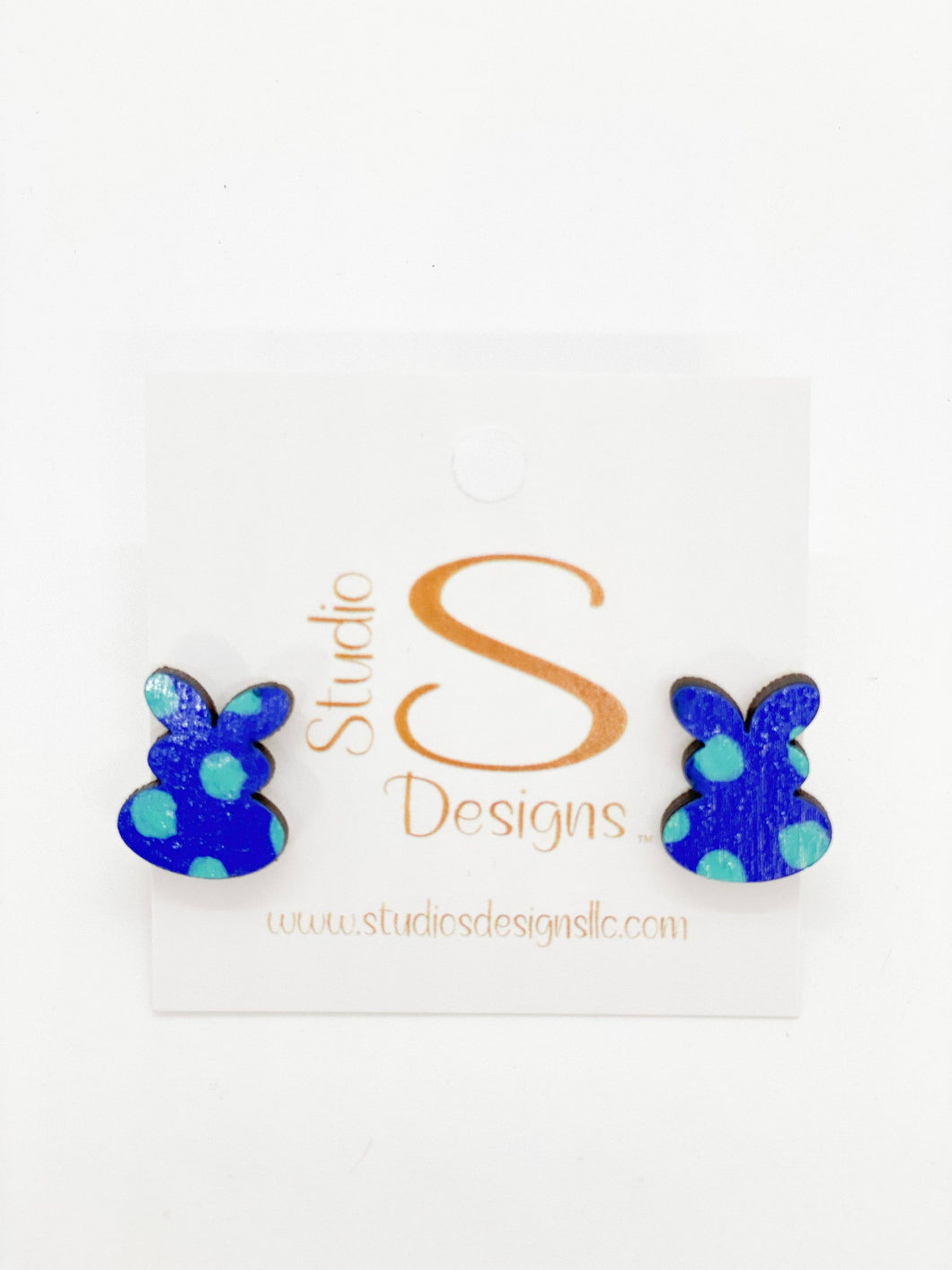 Studio S Designs - Children's Bunny Earrings-Blue Aqua