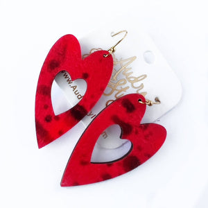 Audra Style - Valentine's Day Heart Dangle - Red Splatter