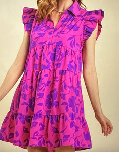 Magenta Floral Dress