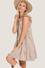 RUFFLED CAP SLEEVE MINI DRESS