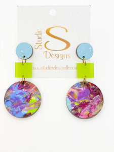 Studio S Designs - Odessa Earrings-Aqua Lime Pink