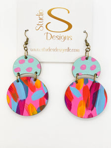 Studio S Designs - Kelly Earrings-Aqua Pink Yellow