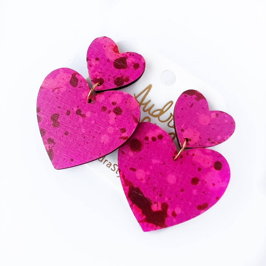 Audra Style - Valentine's Day Earring - Pink Hearts